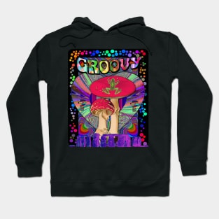 Psychedelic Groovy Magic Mushroom Frog Inner Dimension Trippy Hippy Colorful Tie Dye Version 2 Hoodie